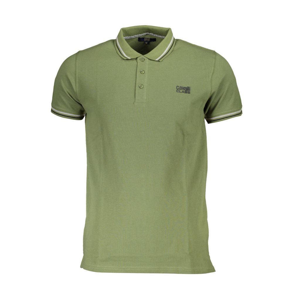Cavalli Class Grøn Bomuldspoloshirt