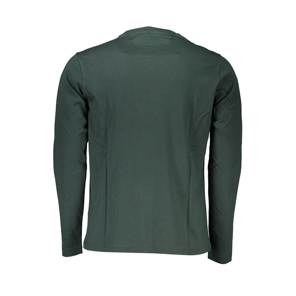 La Martina Elegant Grøn Broderet Rund Hals Bomuld T-shirt
