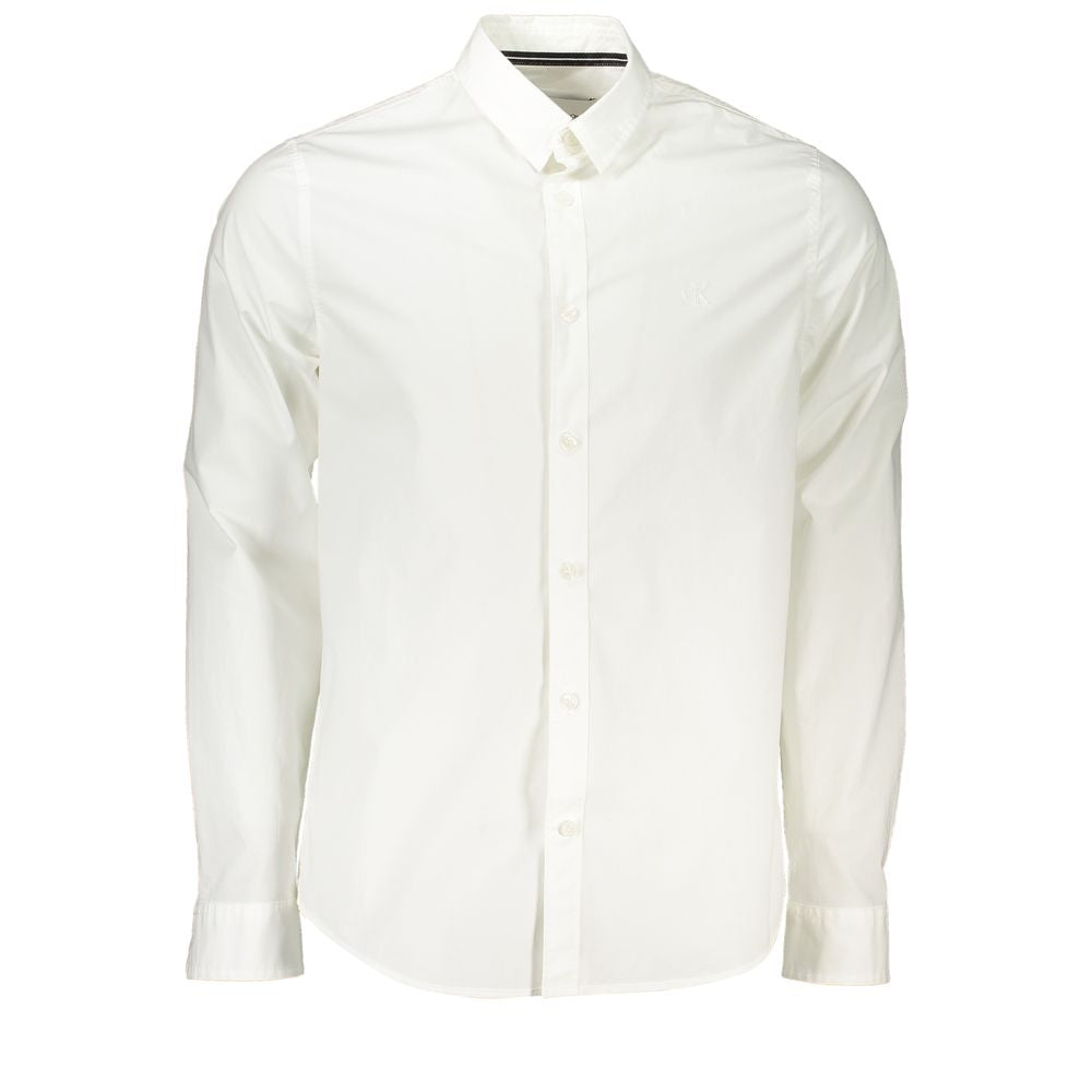 Calvin Klein Elegant Slim Fit Langærmet Hvid Skjorte