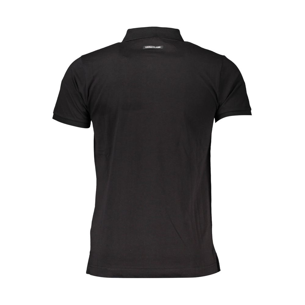 Cavalli Class sort bomuldspoloshirt til mænd