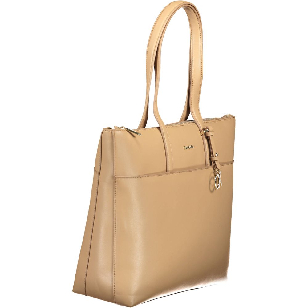 Calvin Klein Beige Polyester Dame Håndtaske