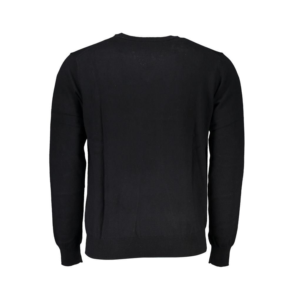 Harmont & Blaine Elegant V-hals Broderet Sort Sweater