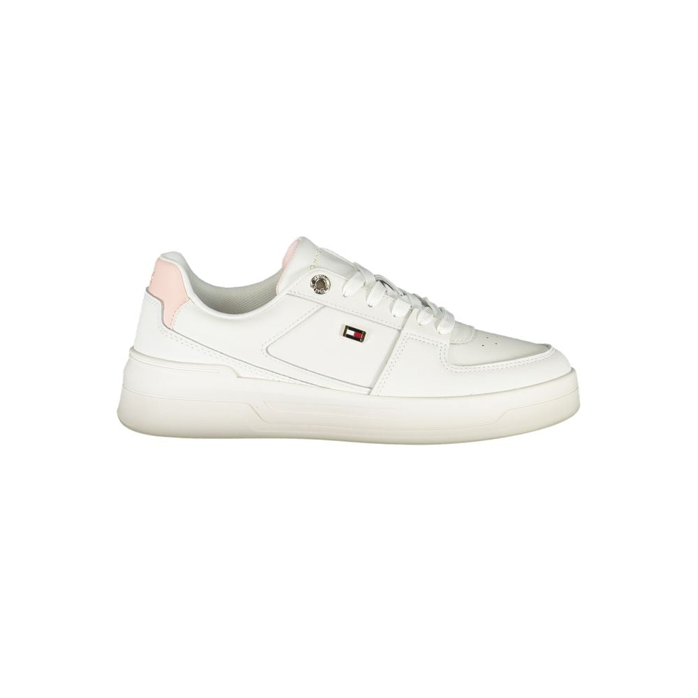 Tommy Hilfiger Elegante Hvide Sneakers Med Snørebånd og Kontrastdetaljer