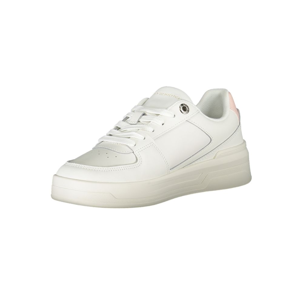 Tommy Hilfiger Elegante Hvide Sneakers Med Snørebånd og Kontrastdetaljer