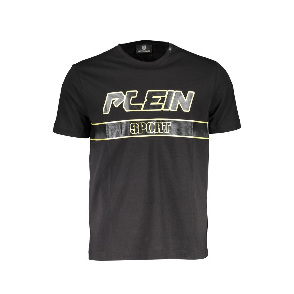 Plein Sport Sort Bomuld Herre T-shirt
