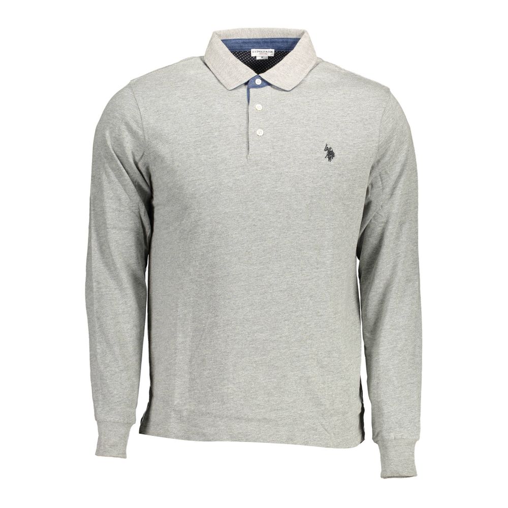 US POLO ASSN. Grå bomuldspoloshirt til mænd