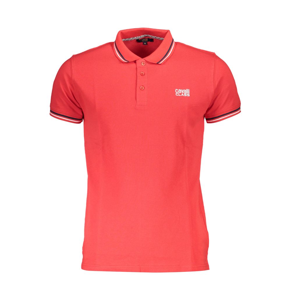 Cavalli Class rød bomuldspoloshirt