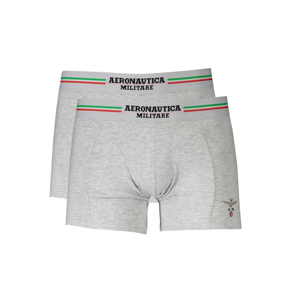 Aeronautica Militare Gray Cotton Men Boxer Short