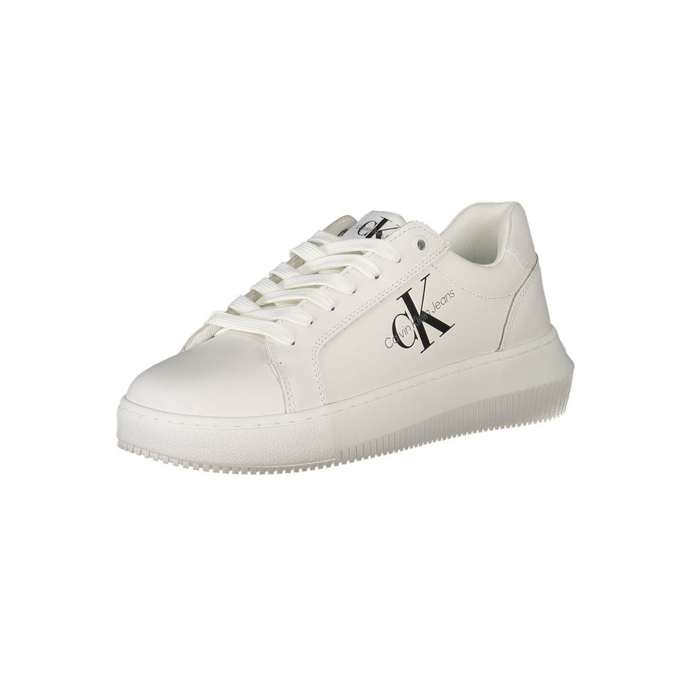 Calvin Klein Hvid Læder Dame Sneaker