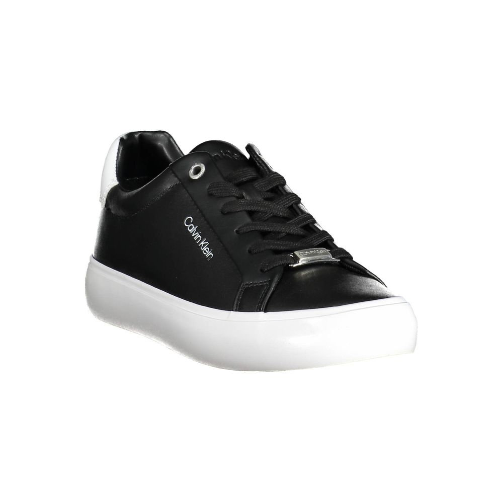 Calvin Klein sort lædersneaker til kvinder