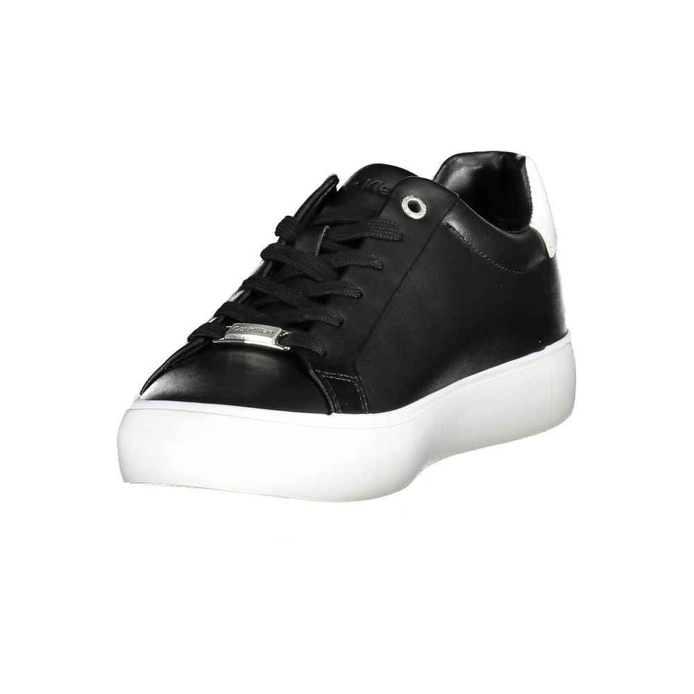 Calvin Klein sort lædersneaker til kvinder