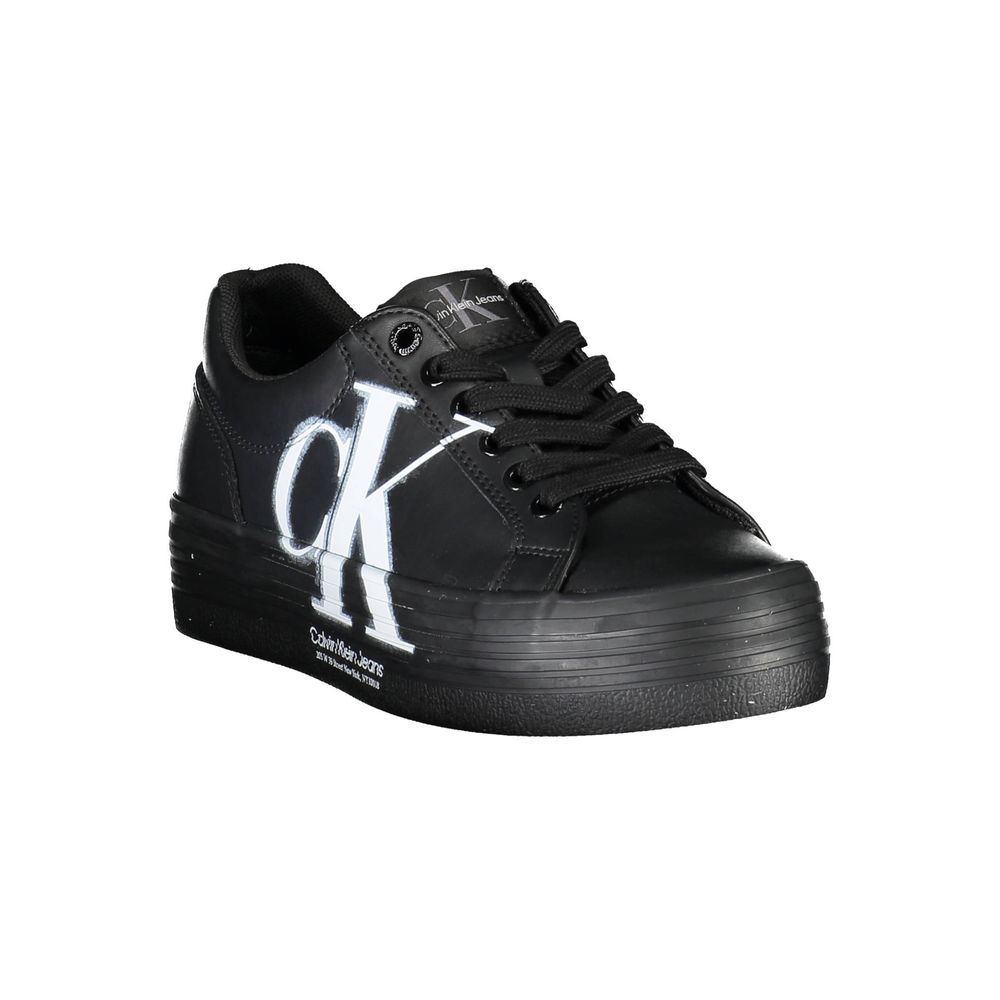 Calvin Klein sort lædersneaker til kvinder