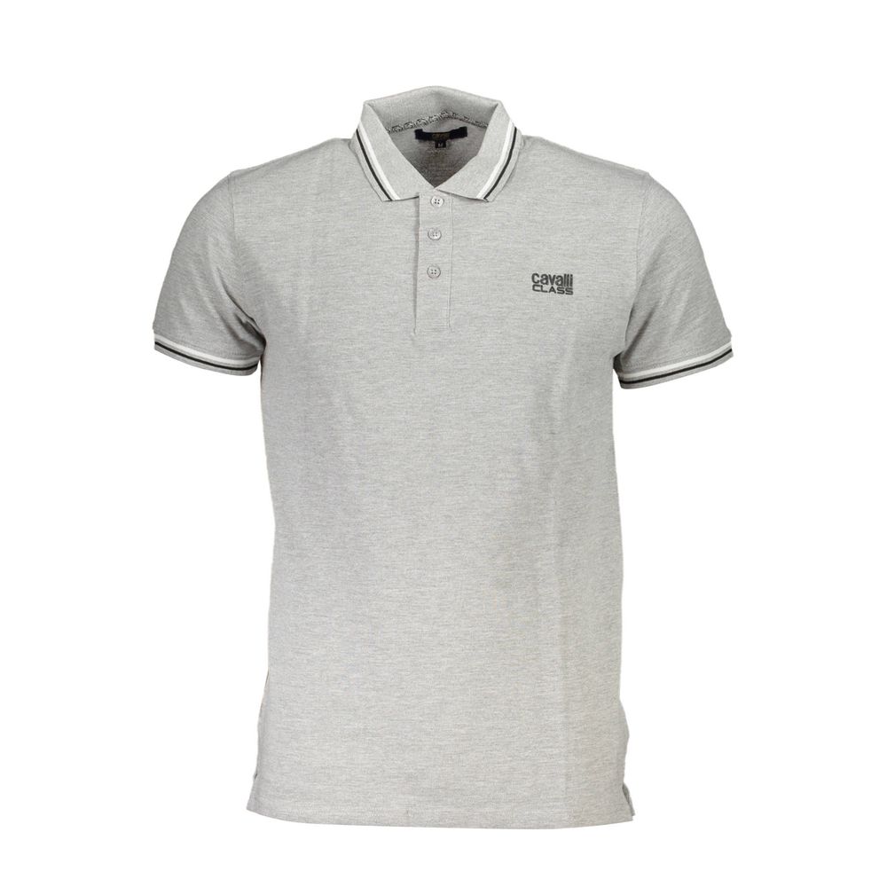 Cavalli Class Grå Bomuld Herre Poloshirt