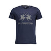 La Martina Chic Rund Hals T-shirt i Blå med Bomuld