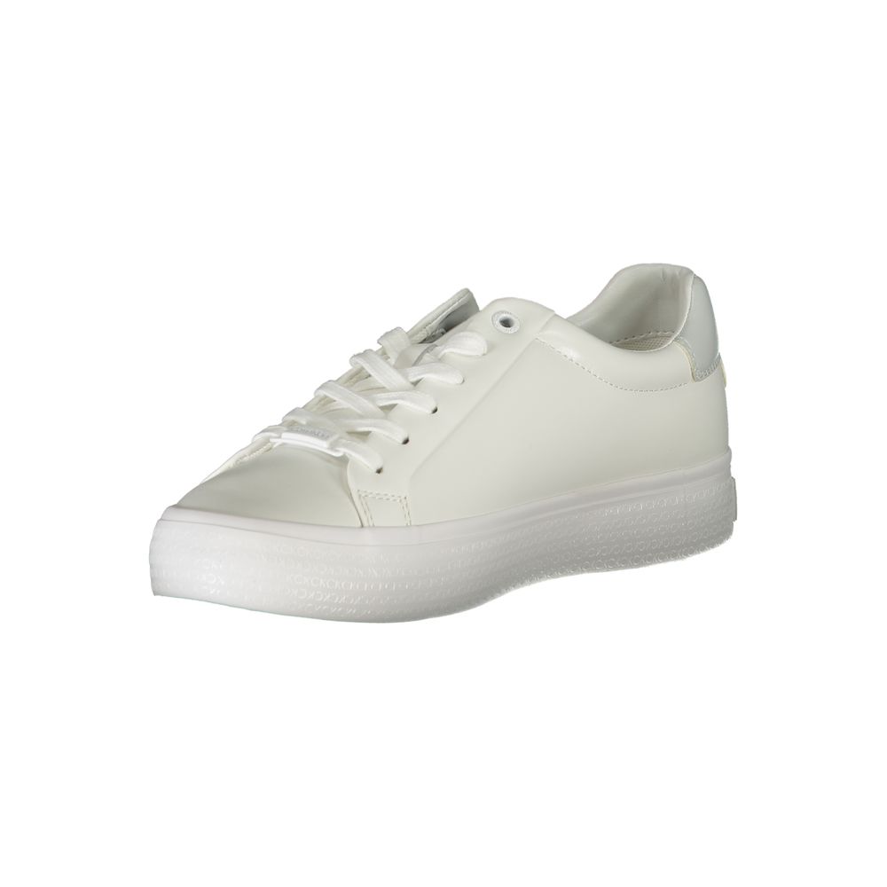 Calvin Klein Elegante Hvide Sneakers med Kontrastdetaljer