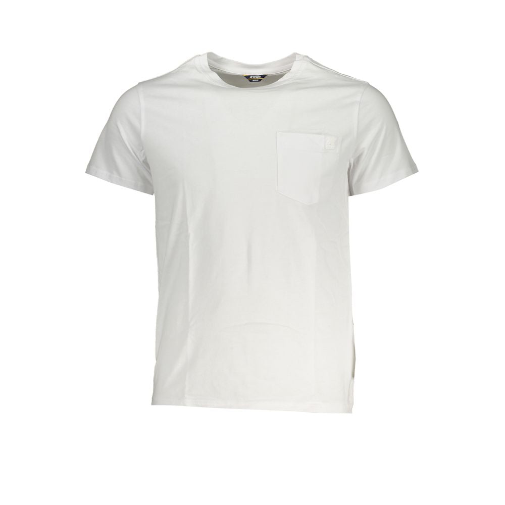 K-WAY Elegant Hvid Bomulds T-shirt med Lommedetalje