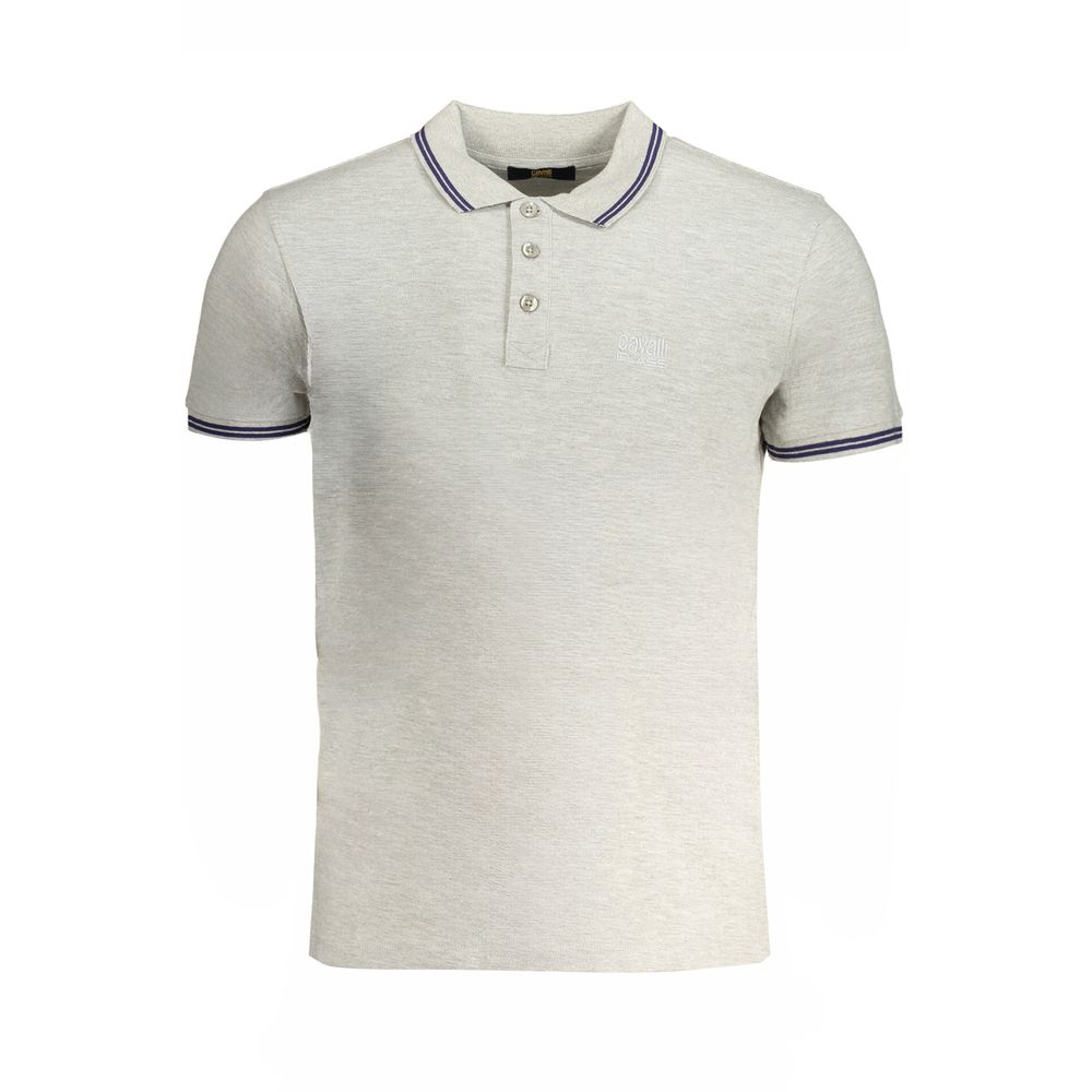 Cavalli Class Grå Bomuld Herre Poloshirt
