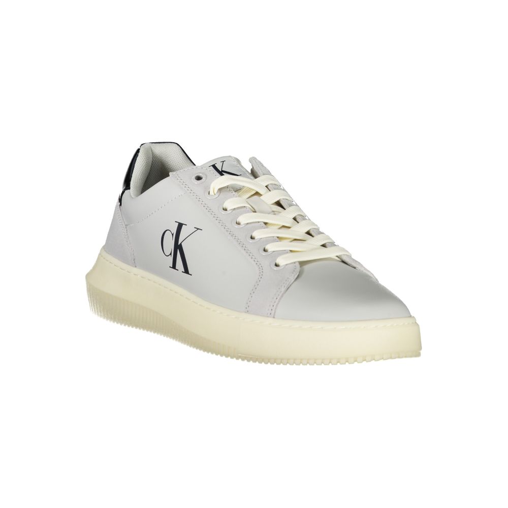 Calvin Klein Grå Læder Herre Sneaker