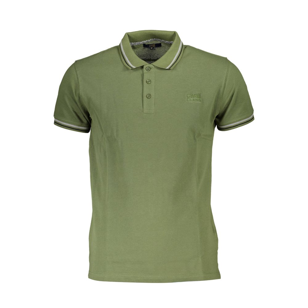 Cavalli Class Grøn Bomuldspoloshirt