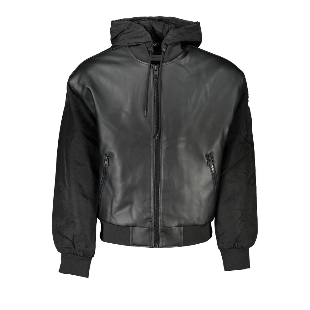 Calvin Klein Sleek Sort Hættetrøje med Kontrastdetaljer