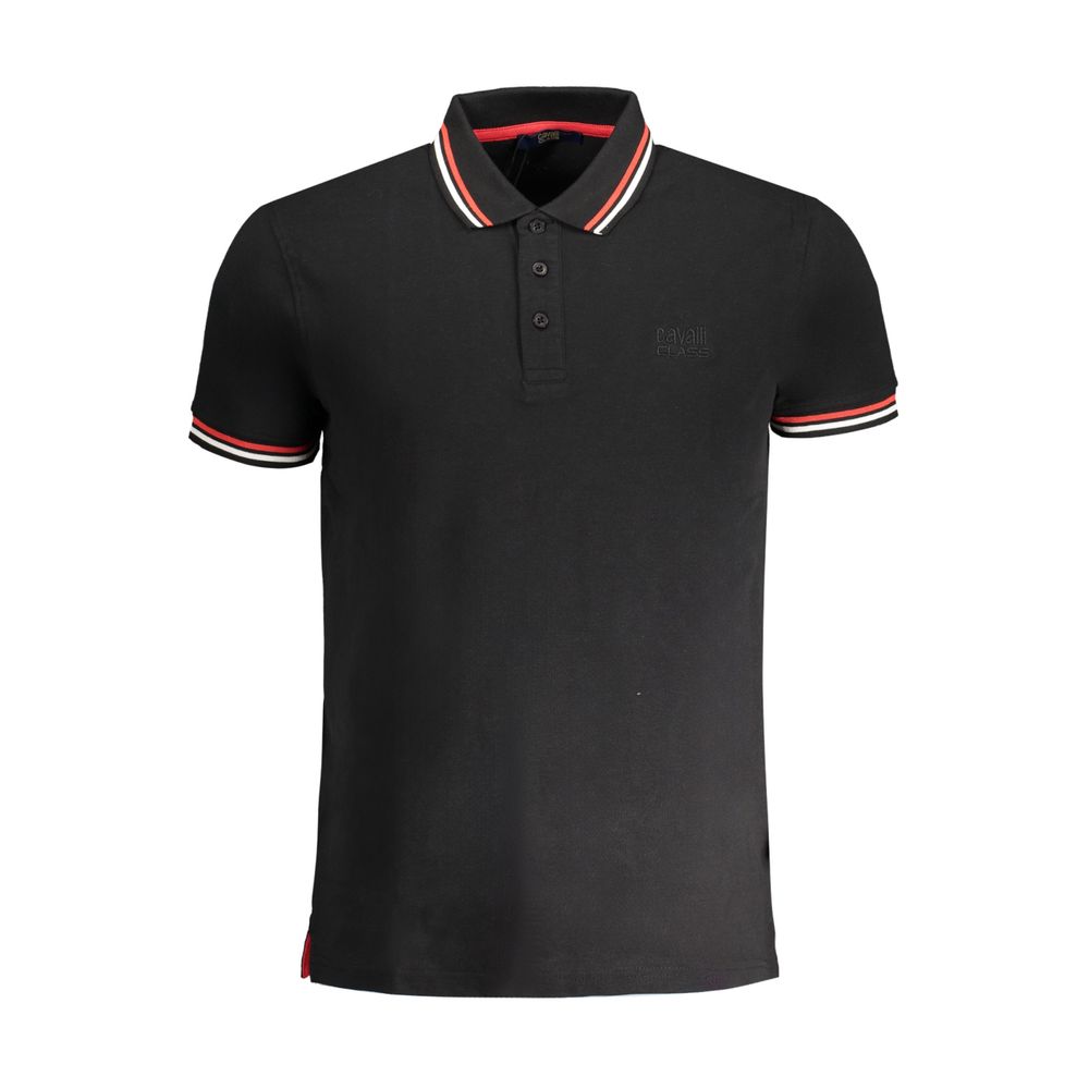 Cavalli Class sort bomuldspoloshirt