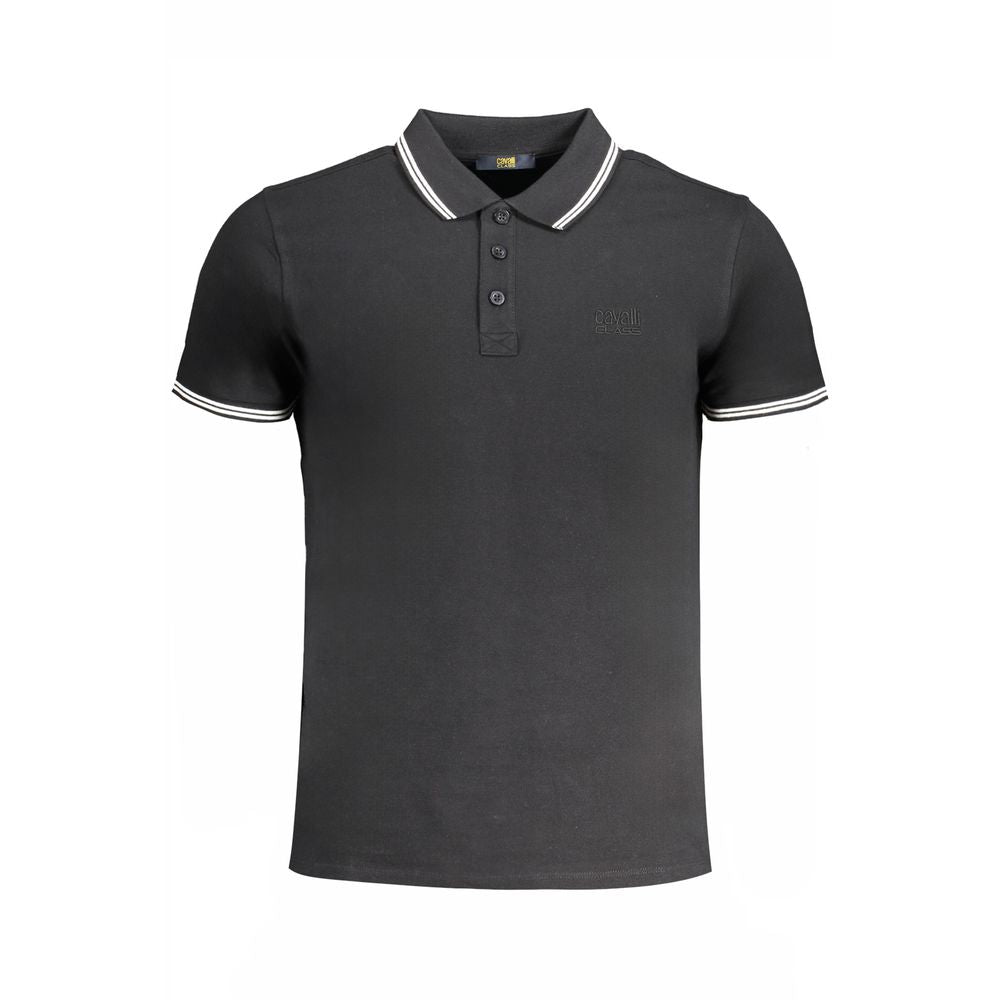 Cavalli Class sort bomuldspoloshirt