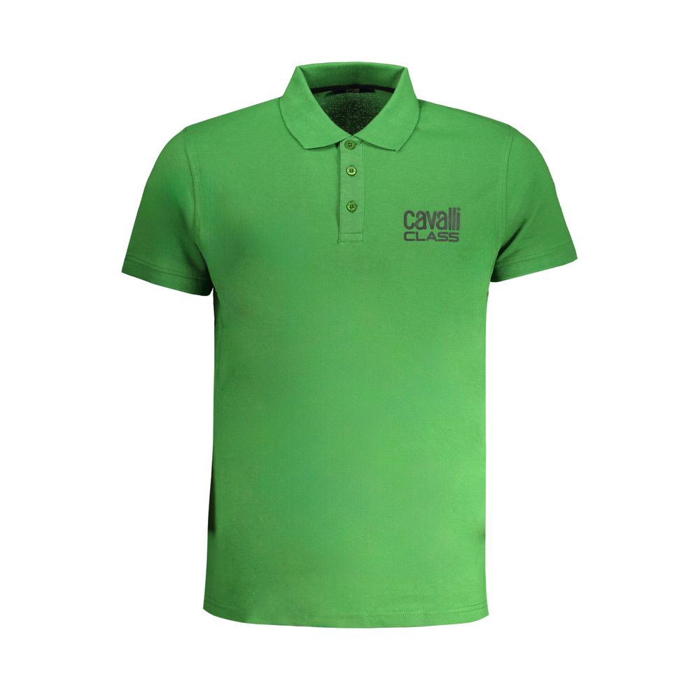 Cavalli Class Grøn Bomuldspoloshirt