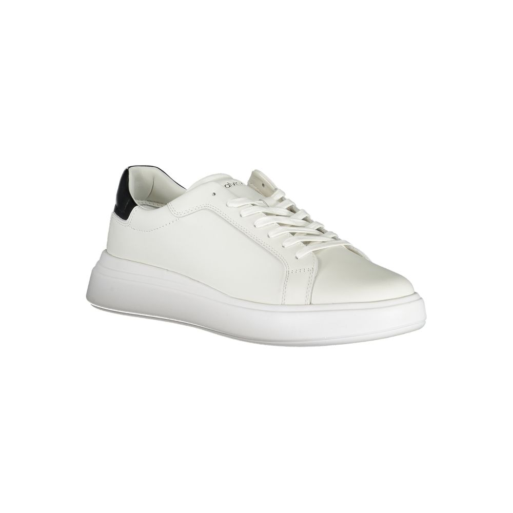 Calvin Klein Elegant Hvid Sneakers med Kontrastdetaljer
