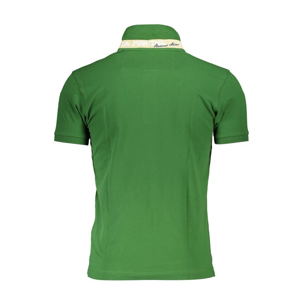 La Martina Sleek Grøn Slim Fit Polo med Kontrastdetaljer