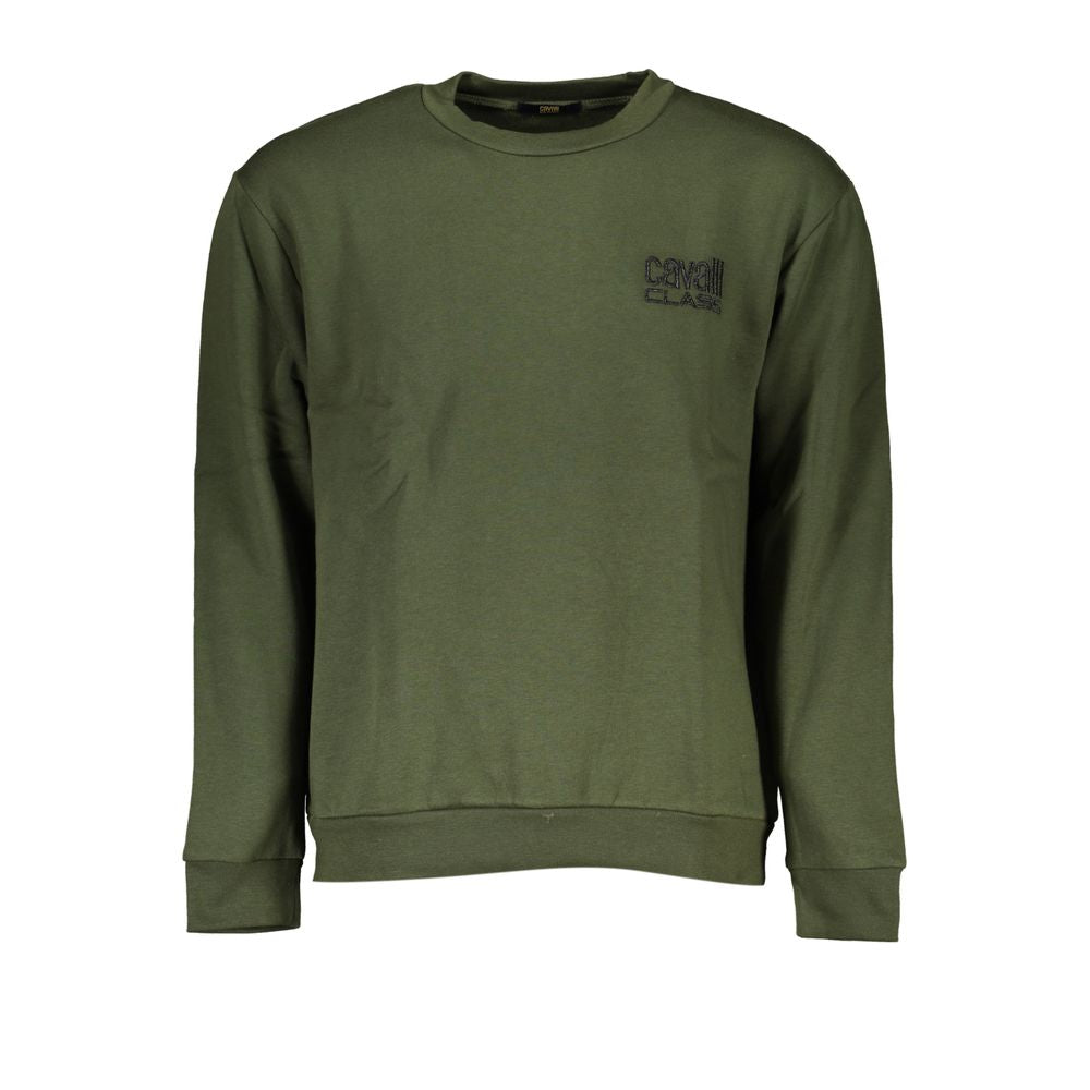 Cavalli Class Chic Grøn Broderet Rund Hals Sweater