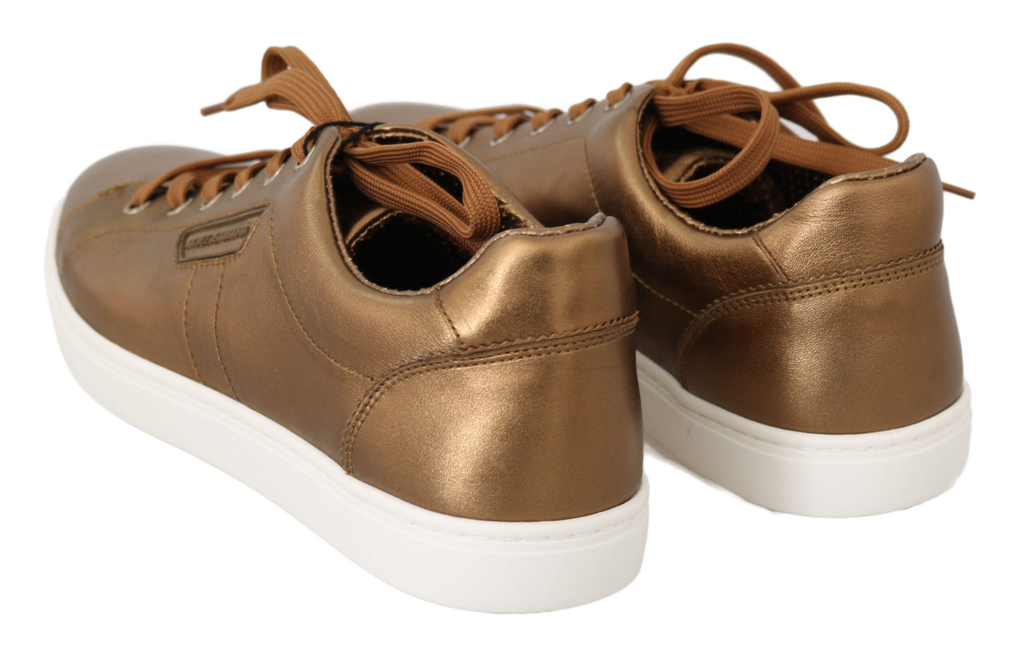 Dolce &amp; Gabbana gyldne metalliske sneakers i læder