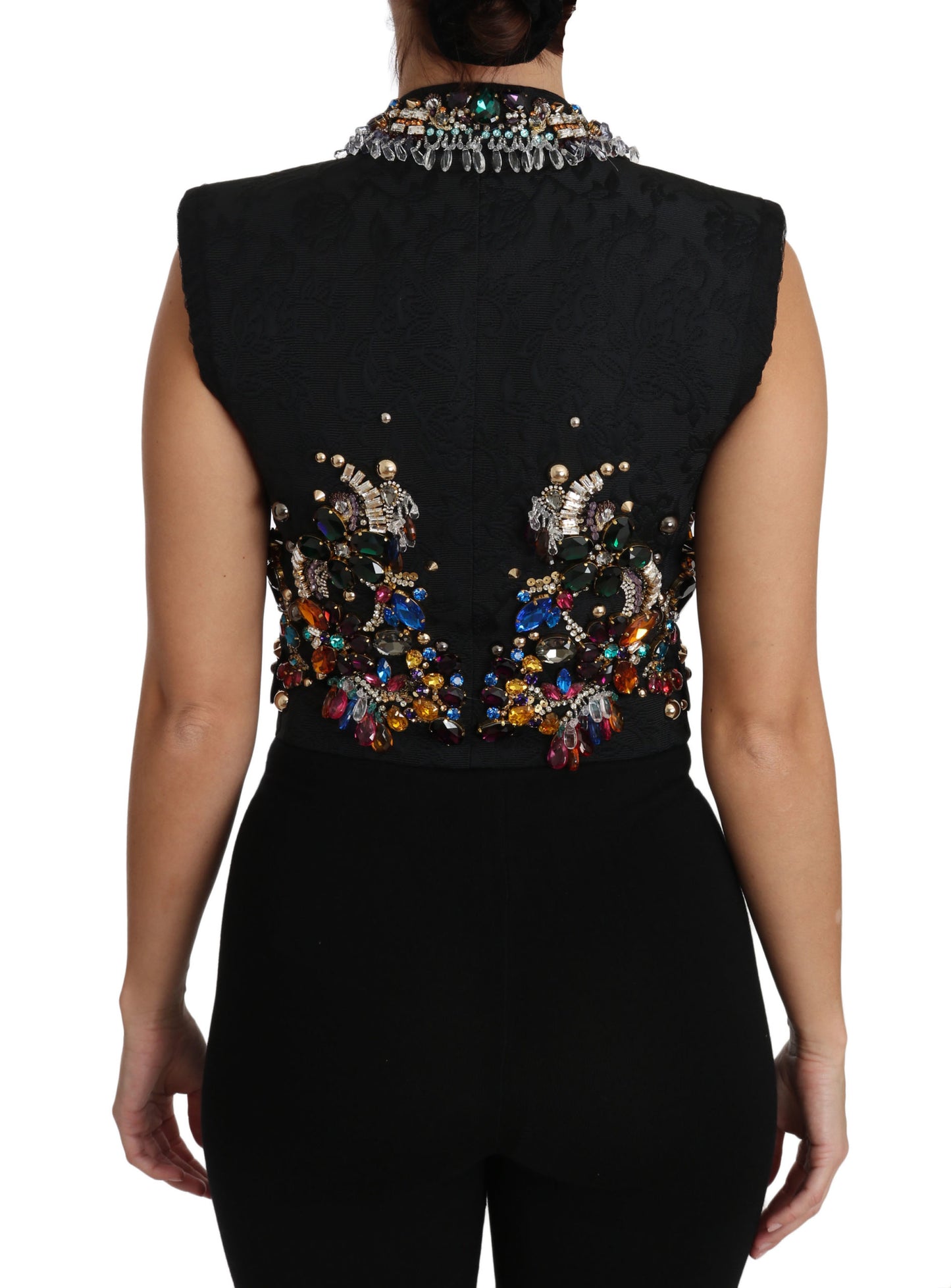 Dolce &amp; Gabbana Enchanted Sicily Krystal-udsmykket vest