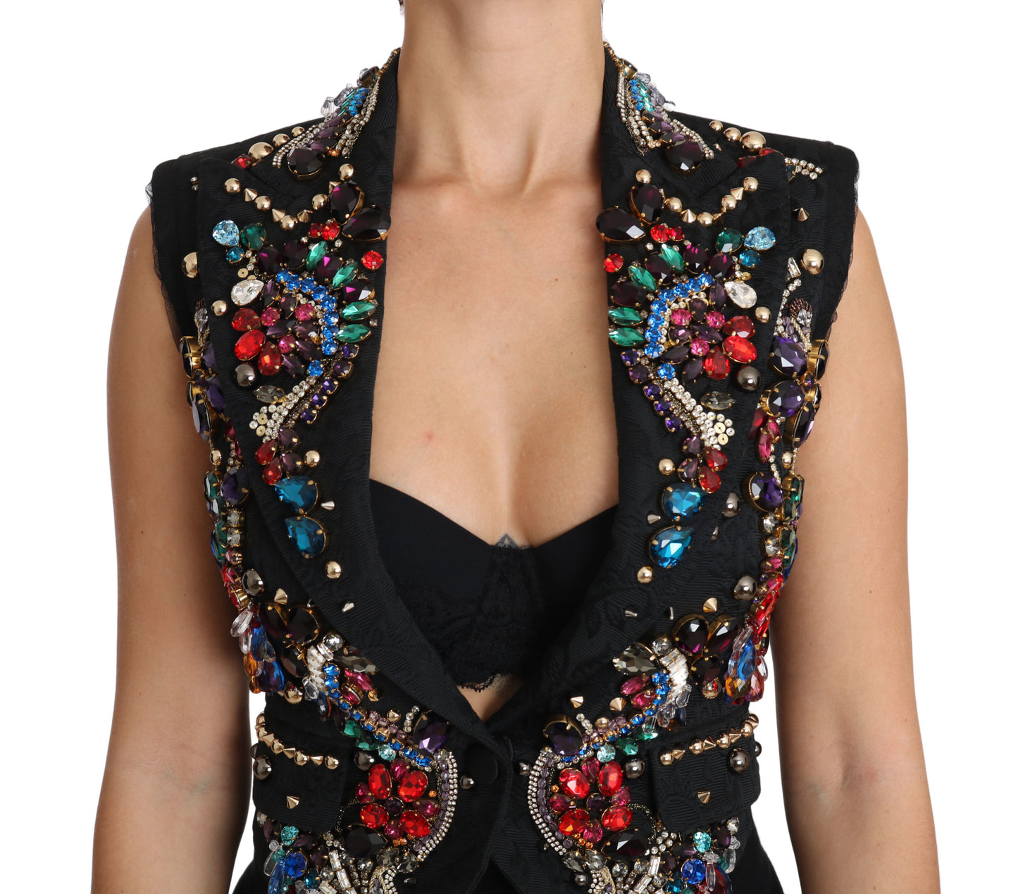 Dolce &amp; Gabbana Enchanted Sicily Krystal-udsmykket vest