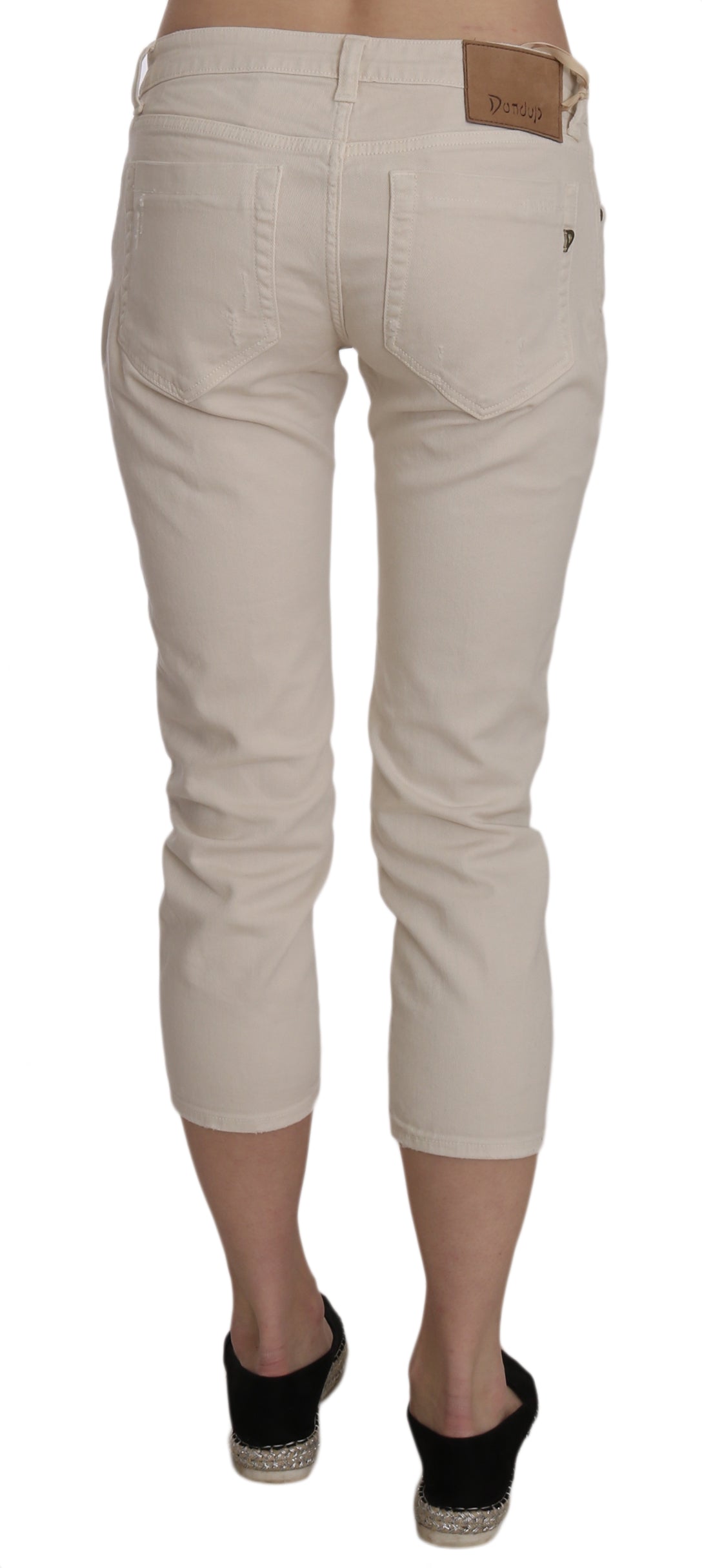 Dondup Beige Lavtalje Skinny Cropped Capri Bukser