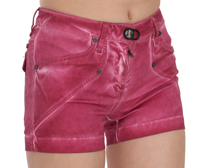 PLEIN SUD Chic Pink Vaskede Denimshorts