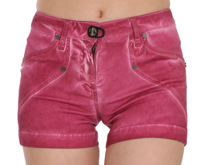 PLEIN SUD Chic Pink Vaskede Denimshorts