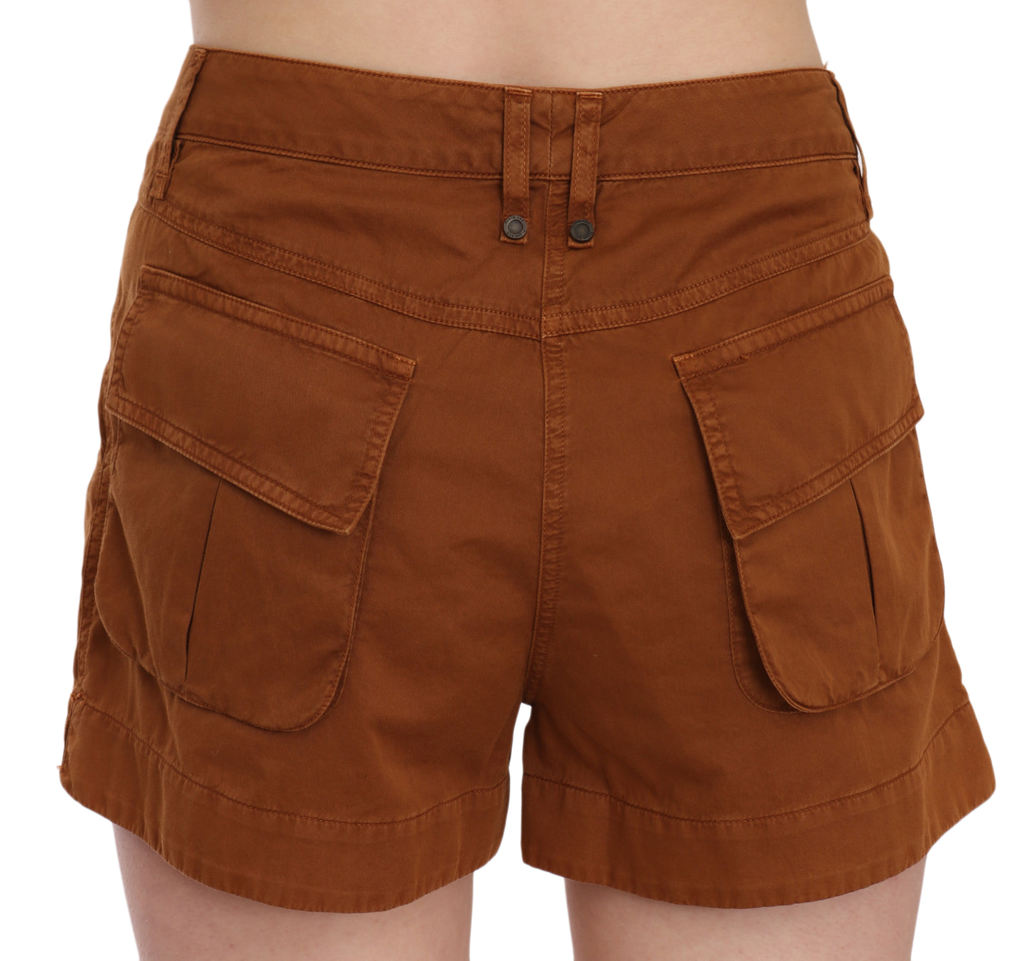 PLEIN SUD Chic Brune Mid Waist Mini Shorts