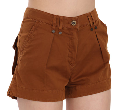 PLEIN SUD Chic Brune Mid Waist Mini Shorts