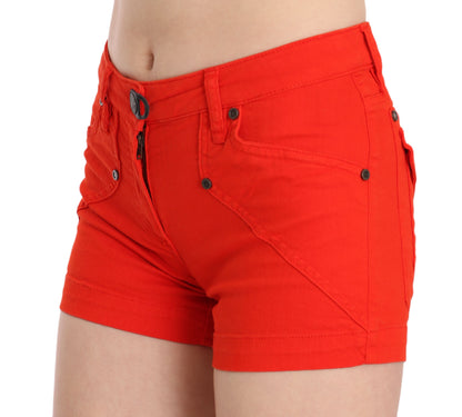PLEIN SUD Chic Mid Waist Mini Shorts i Vibrant Orange