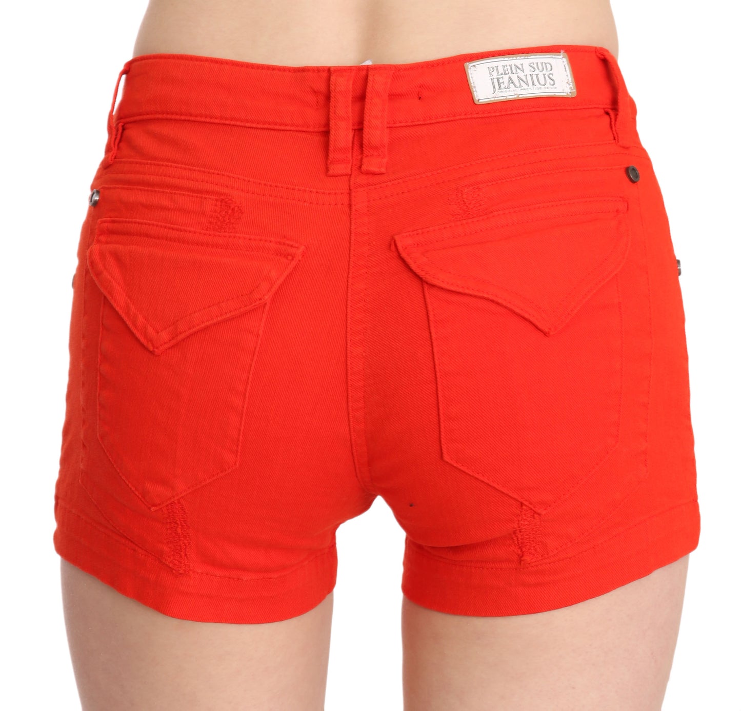 PLEIN SUD Chic Mid Waist Mini Shorts i Vibrant Orange