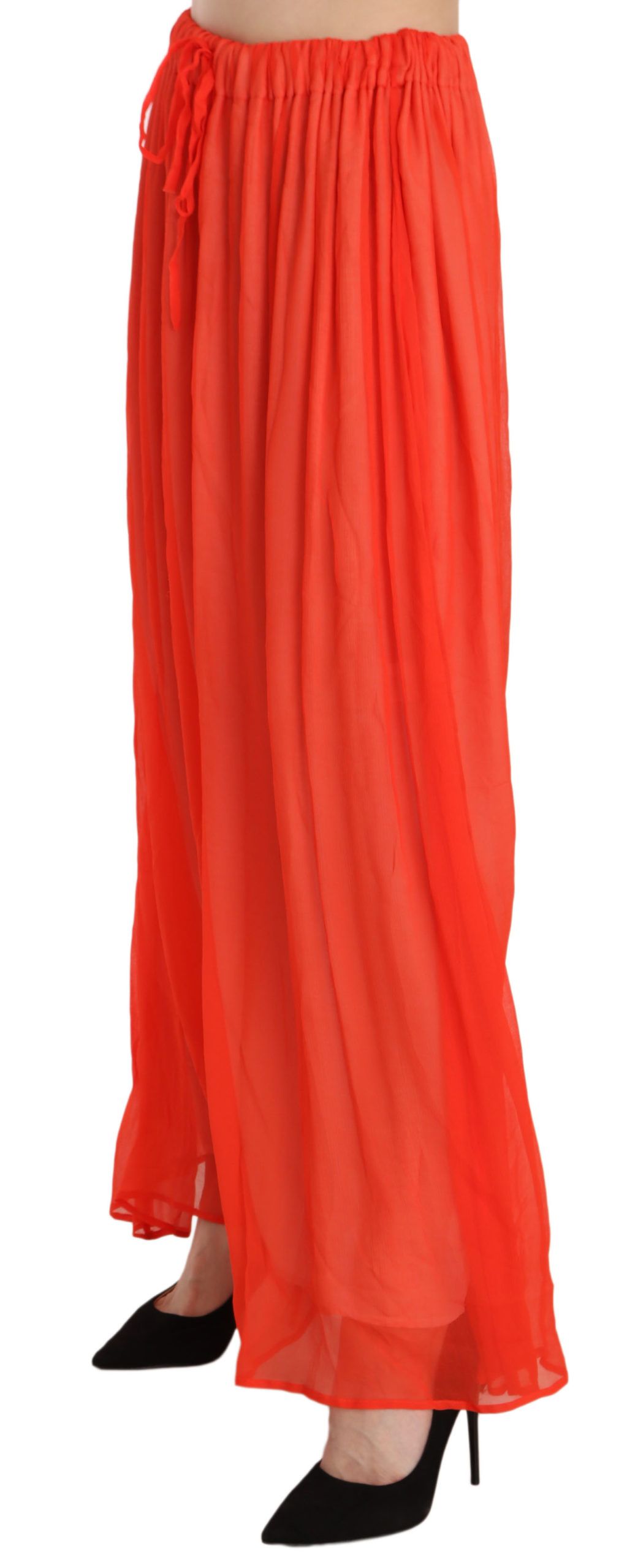 Jucca Elegant orange plisseret Maxi-nederdel