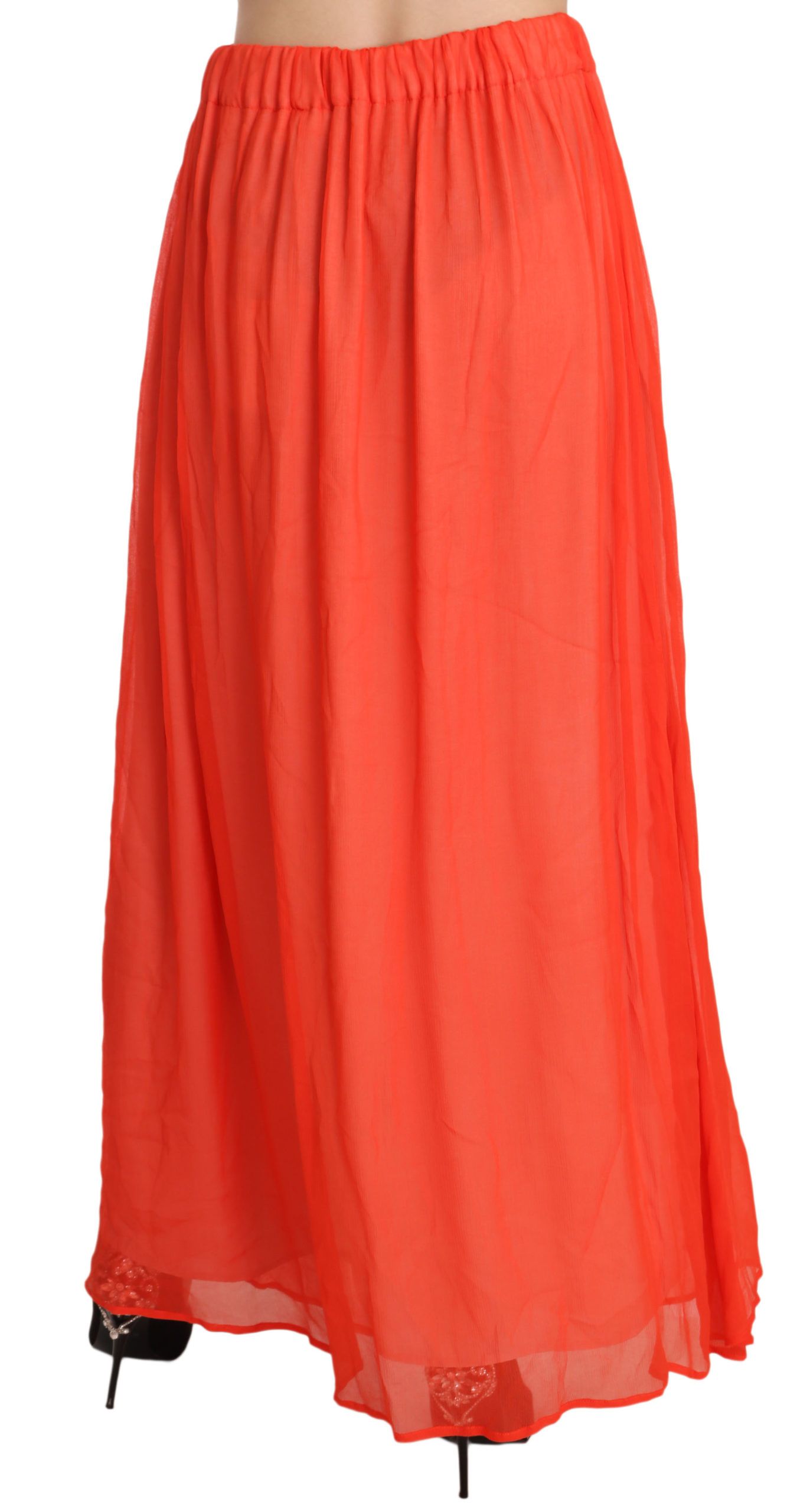 Jucca Elegant orange plisseret Maxi-nederdel