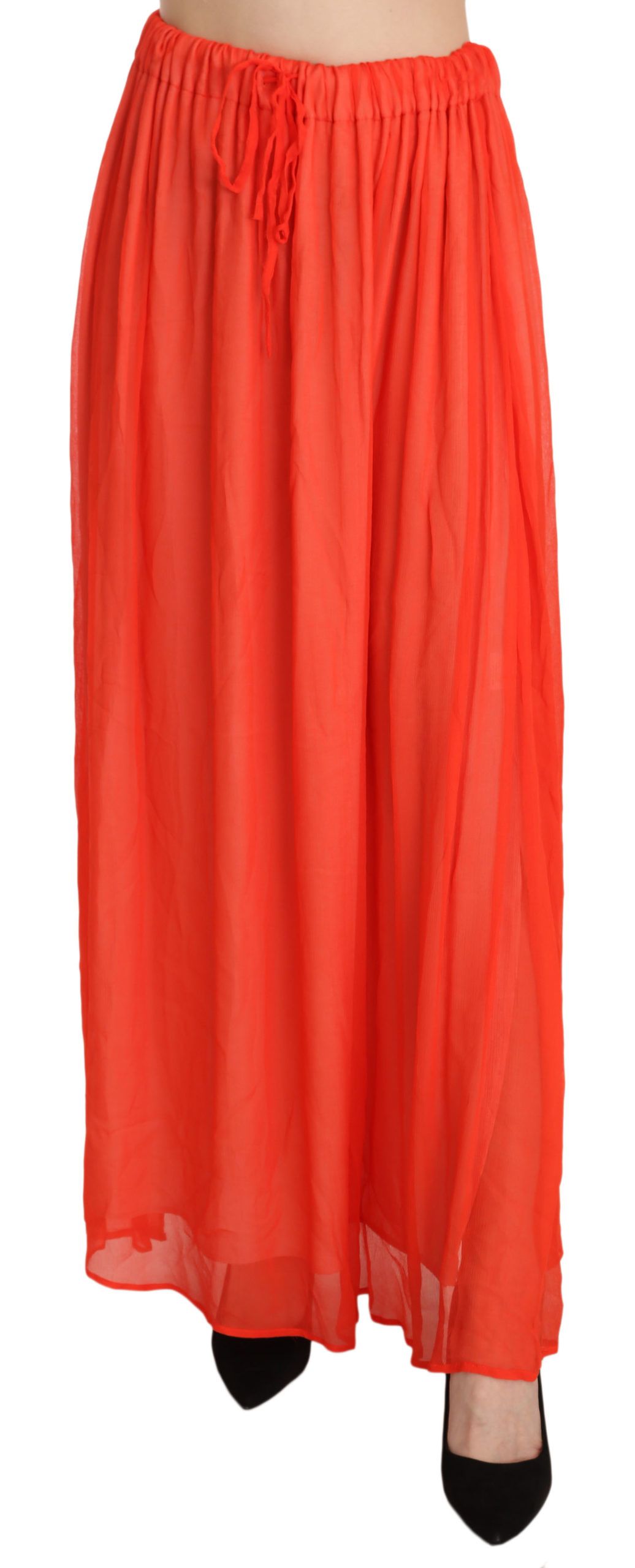 Jucca Elegant orange plisseret Maxi-nederdel