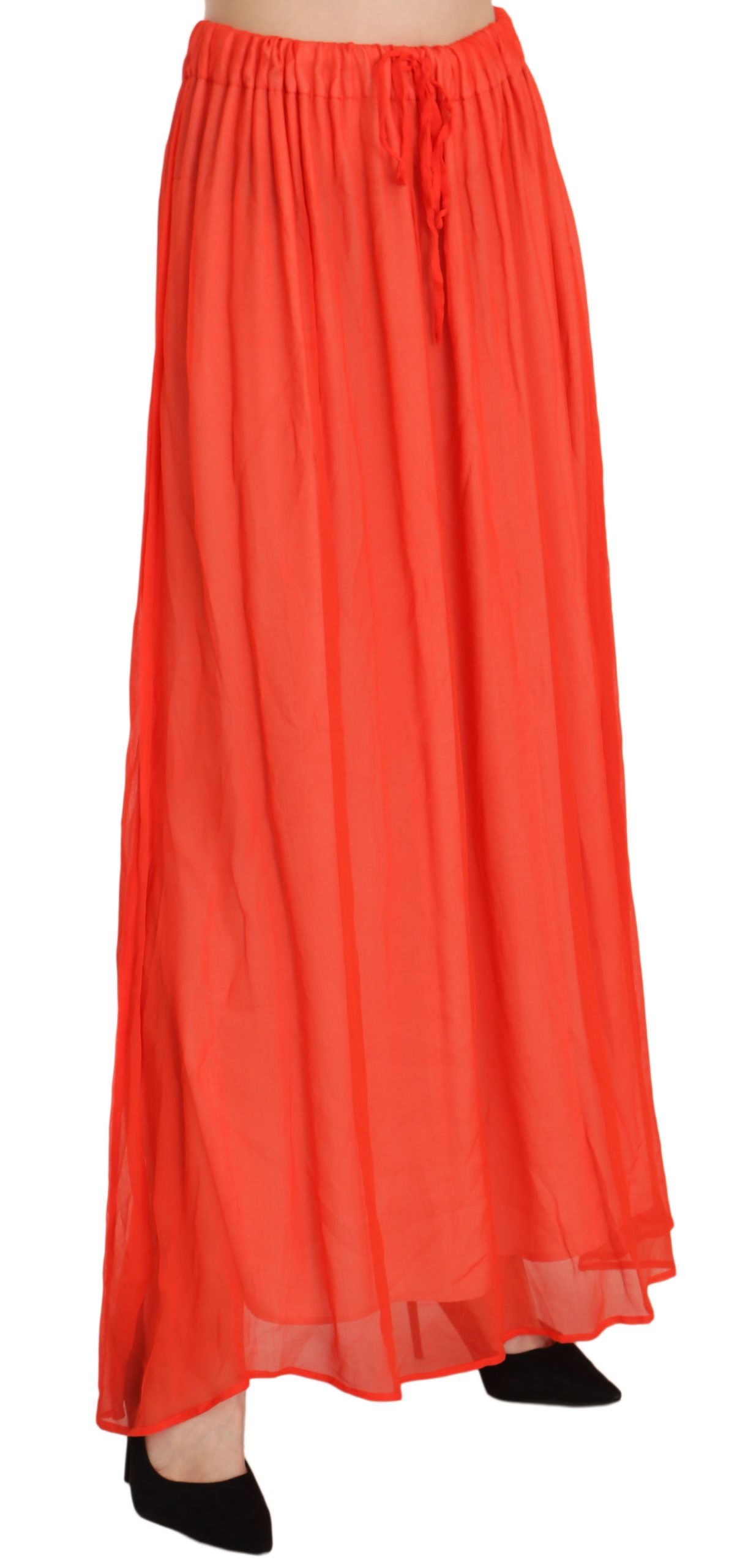 Jucca Elegant orange plisseret Maxi-nederdel