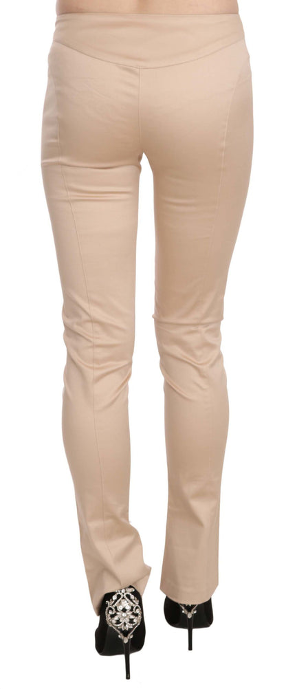Just Cavalli Elegante Cremefarvede Lavtaljede Skinny Bukser