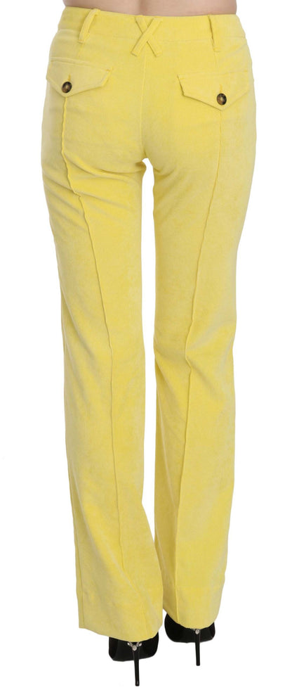 Just Cavalli Chic Gule Corduroy Bukser Med Mellem Talje
