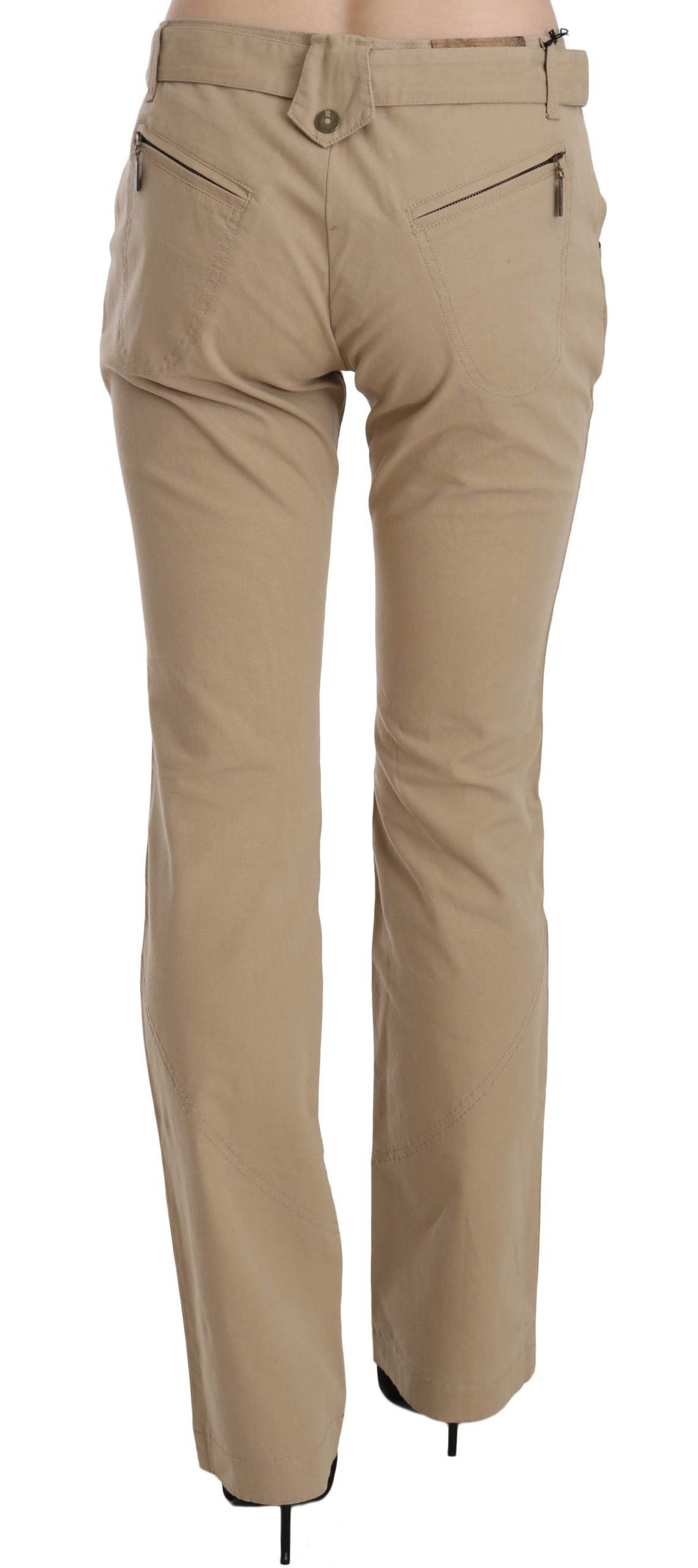 Just Cavalli Beige Bukser Med Lige Ben Med Mellem Talje