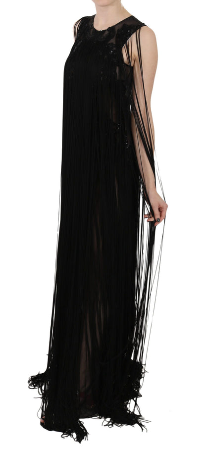 John Richmond Transparent Maxi Elegance Kjole med Pailletter