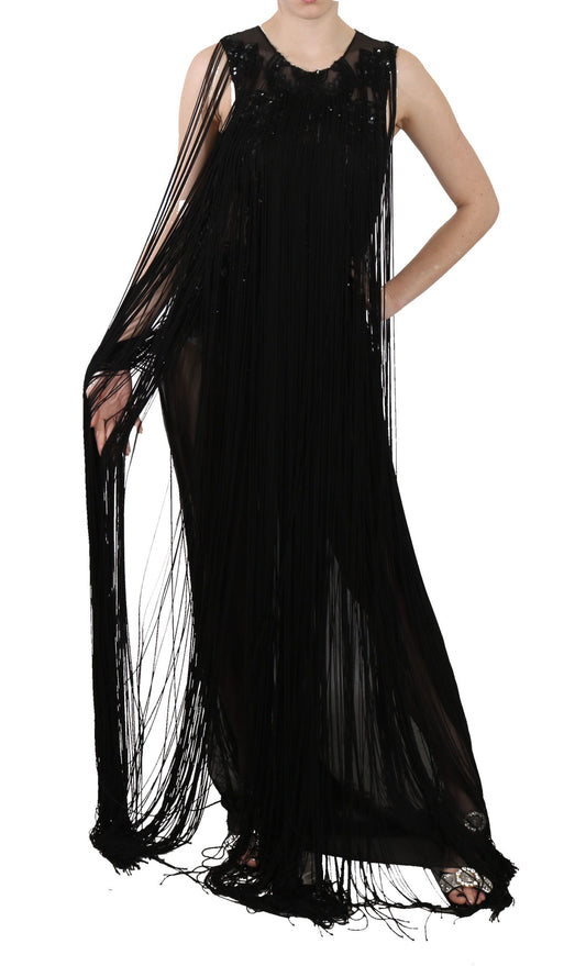 John Richmond Transparent Maxi Elegance Kjole med Pailletter