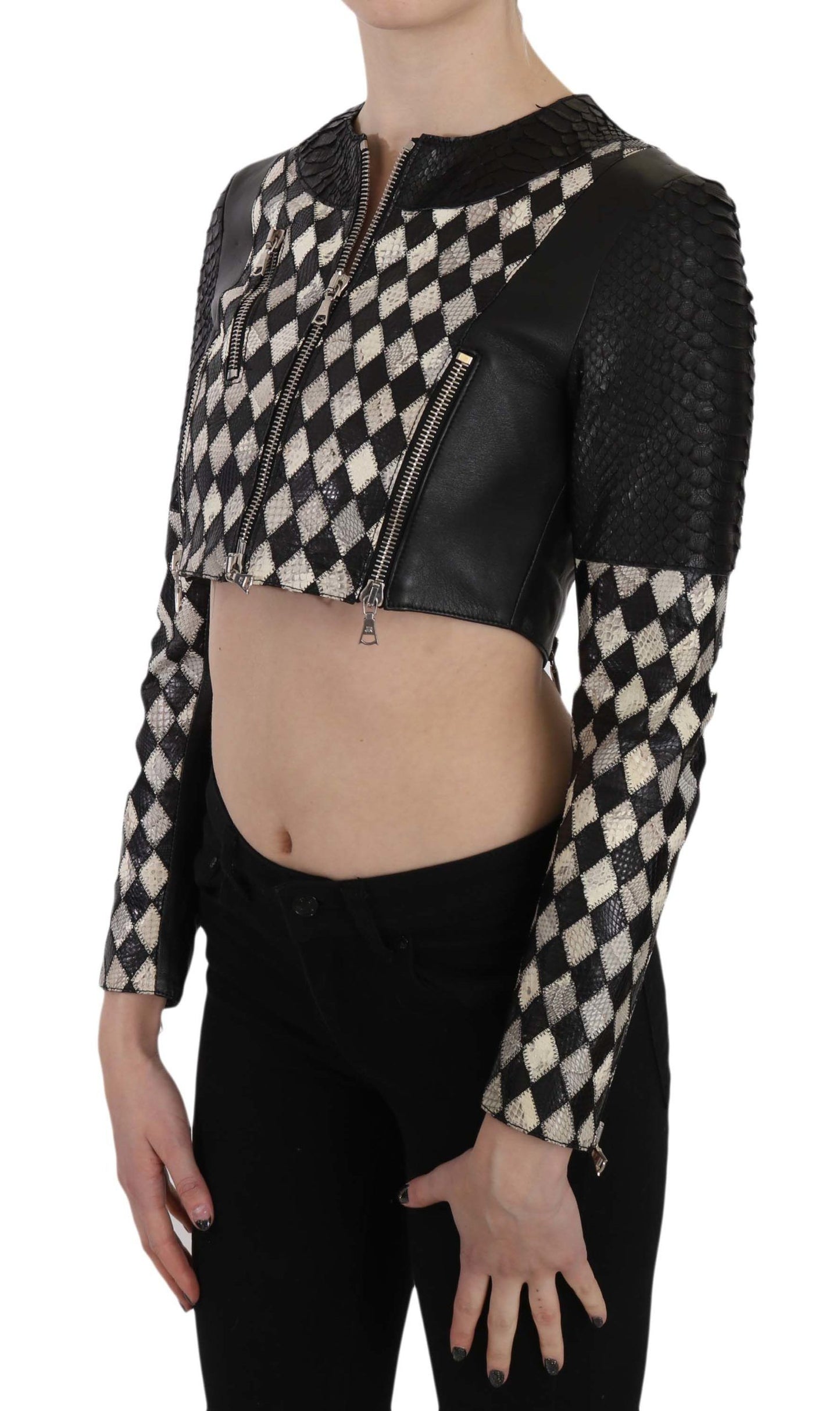 John Richmond Chic biker-inspireret cropped læderjakke